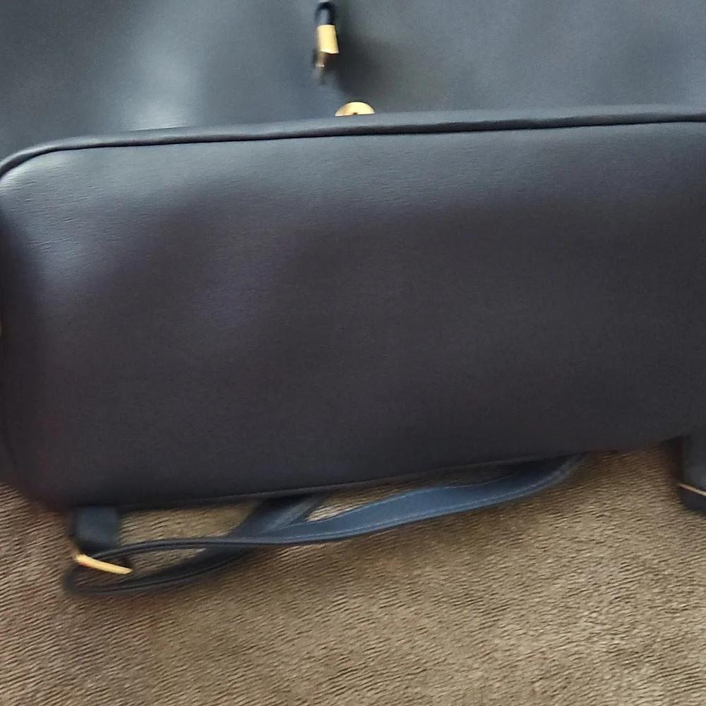 Stylish Blue Leather Backpack Purse‎